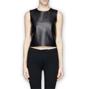 Theory leather top sleeveless